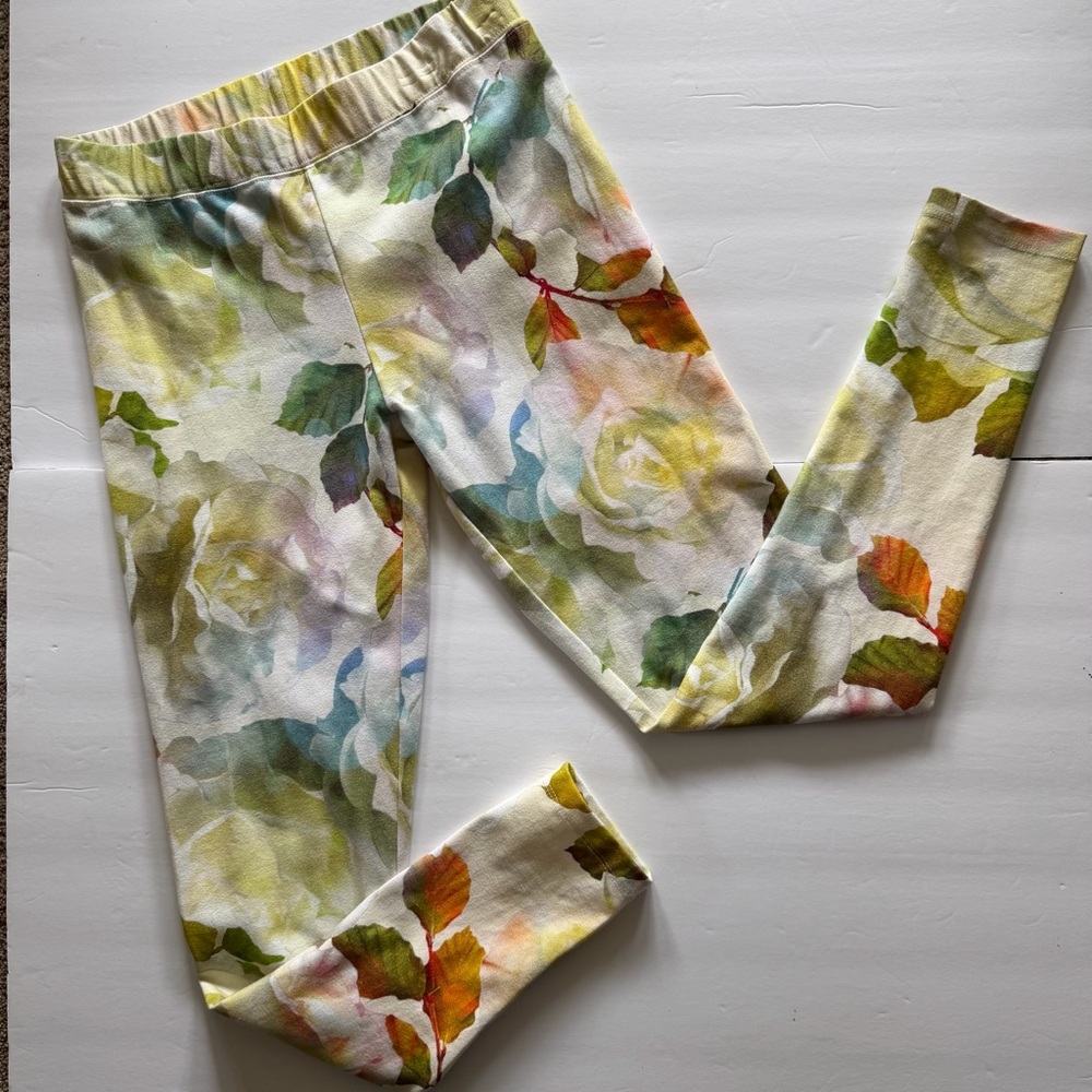 Soft Surroundings Watercolor Floral Leggings Women’s Size XS